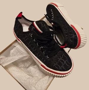 Black and Red Patterned Sneakers